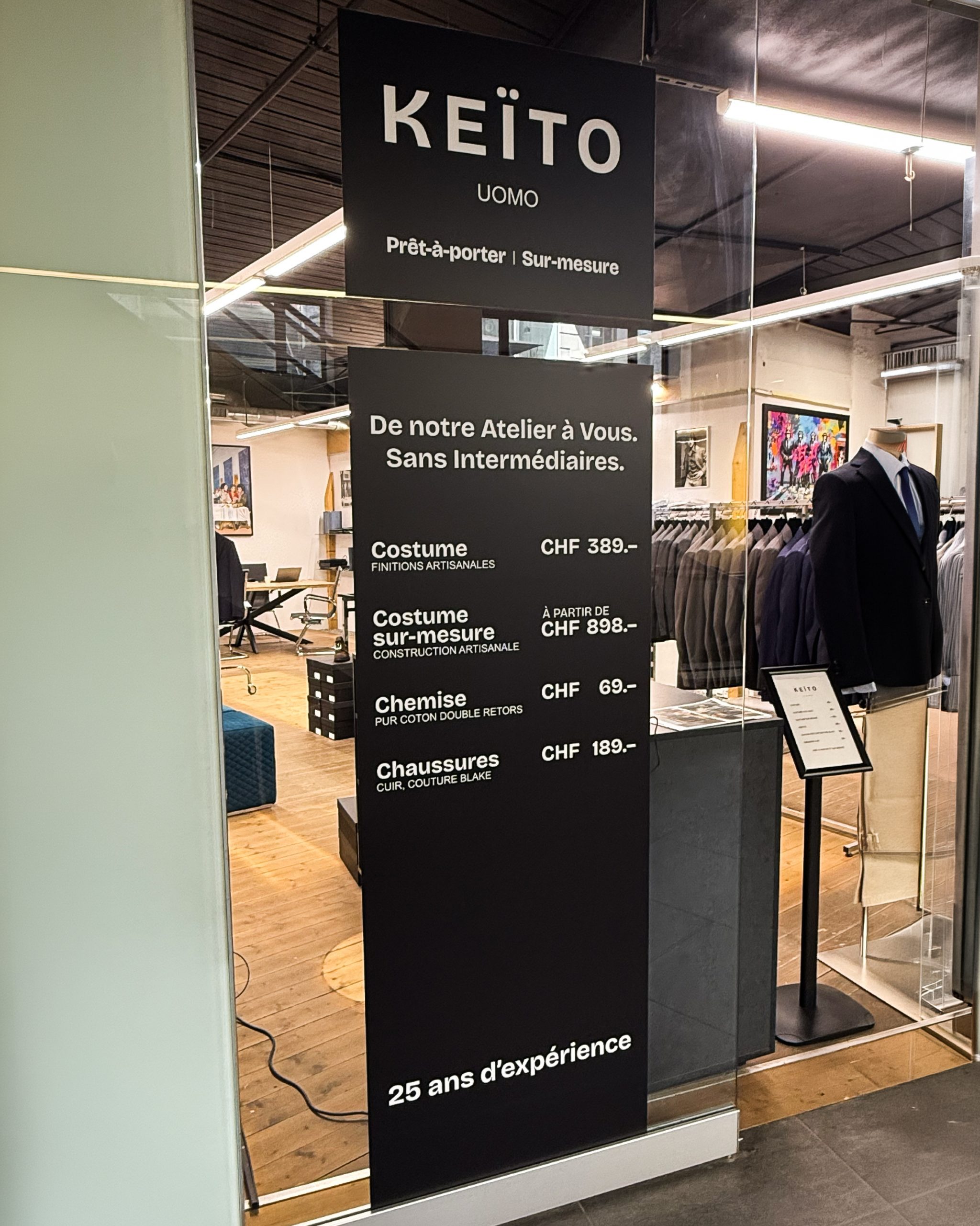 Nouvelle réalisation pour Keitouomo, aux Portes Saint‑François à Lausanne le Keitouomol ausanne,Signalétique,Autocollant