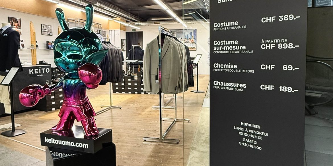 Nouvelle réalisation pour Keitouomo, aux Portes Saint‑François à Lausanne le Keitouomol ausanne,Signalétique,Autocollant